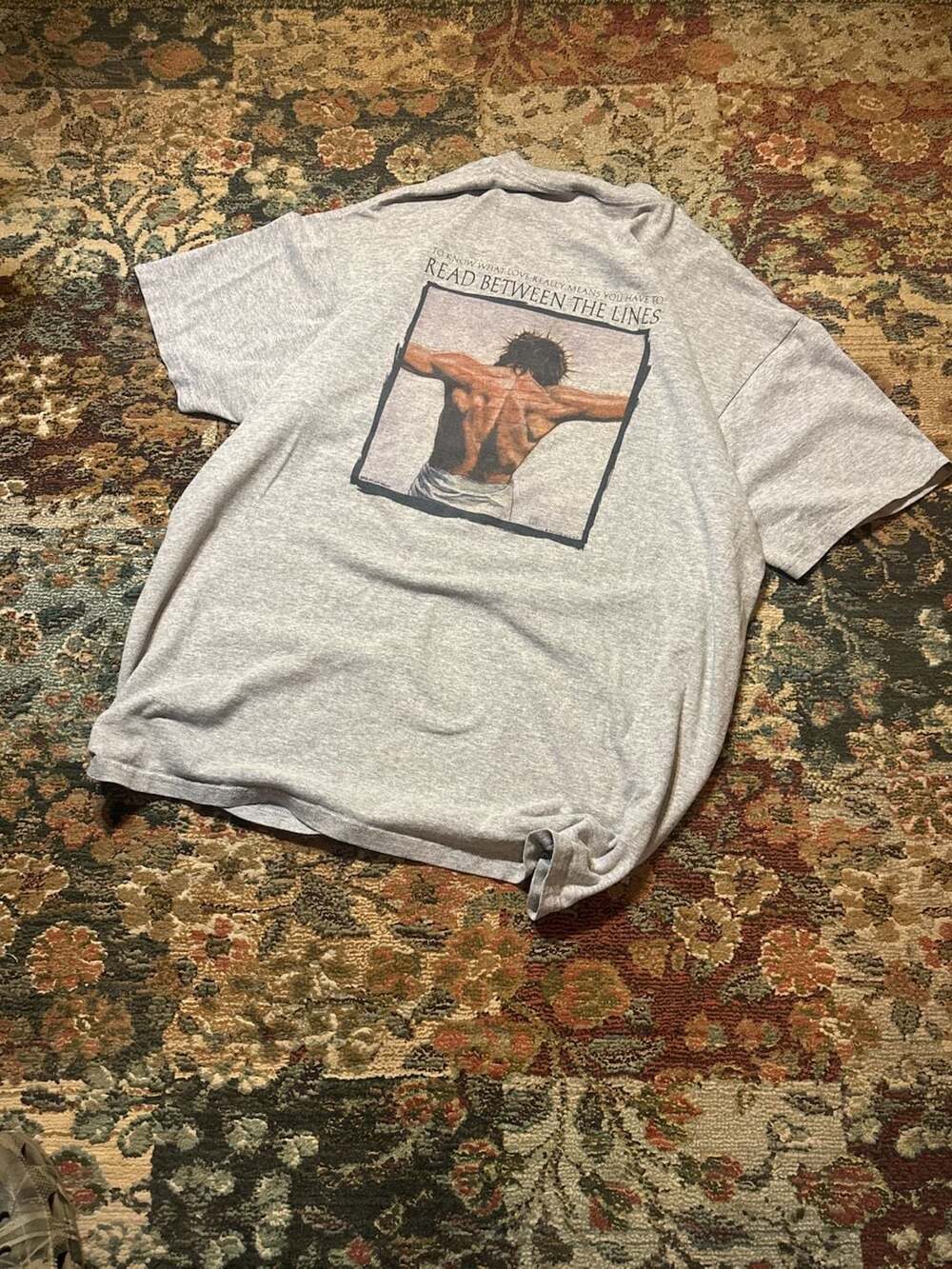 Vintage 1990s Air Waves Jesus Read Between the Lines Graphic T-Shirt